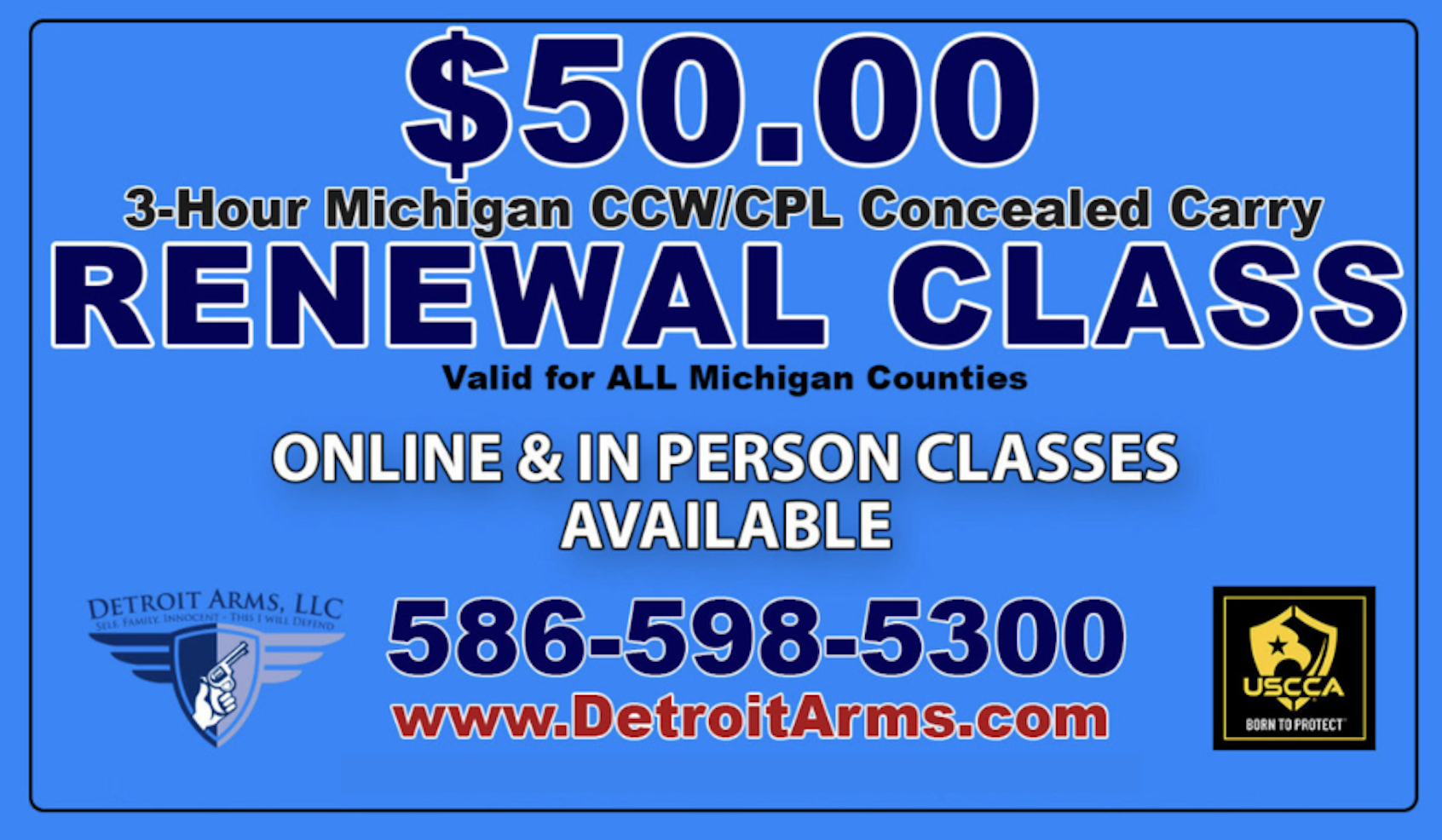 3 Hour In-Person Renewal Michigan Concealed Carry Pistol License CCW/CPL Class - Image 2