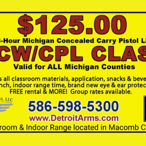 1-Day Michigan Concealed Carry CCW/CPL Class